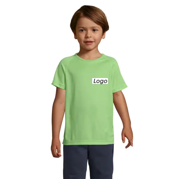 T-shirt enfant polyester Sporty - personnalisé - Vert Pomme