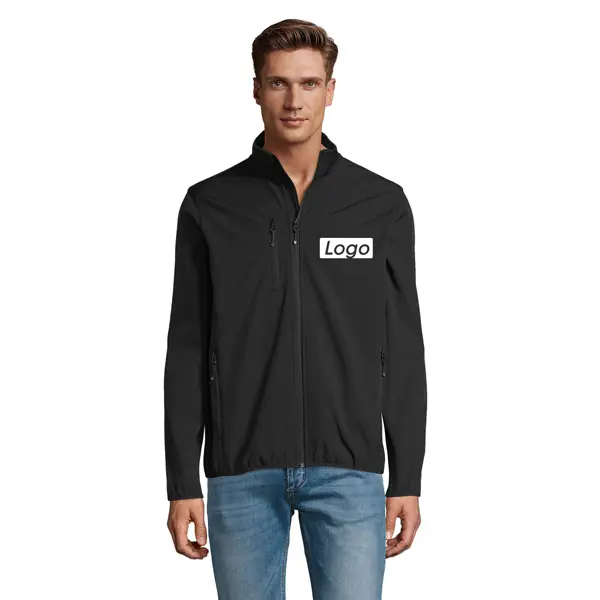 Veste Softshell zippée Homme Radian - personnalisée coeur et dos - Noir