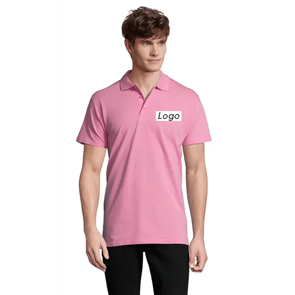 Polo homme personnalisé en coton - Rose Orchidée