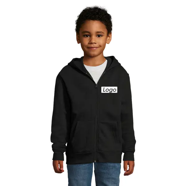 Veste zippée à capuche Enfant personnalisable Stone - Noir