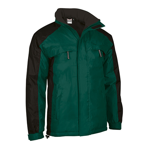 Parka bicolore Arkansas - unisexe, imperméable et personnalisable - Noir/Vert Bouteille