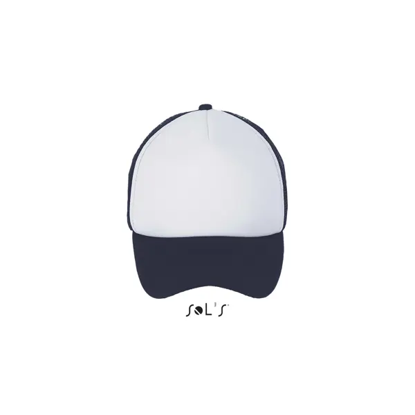 Casquette filet 5 panneaux Bubble taille unique - personnalisée - Blanc/Bleu Marine