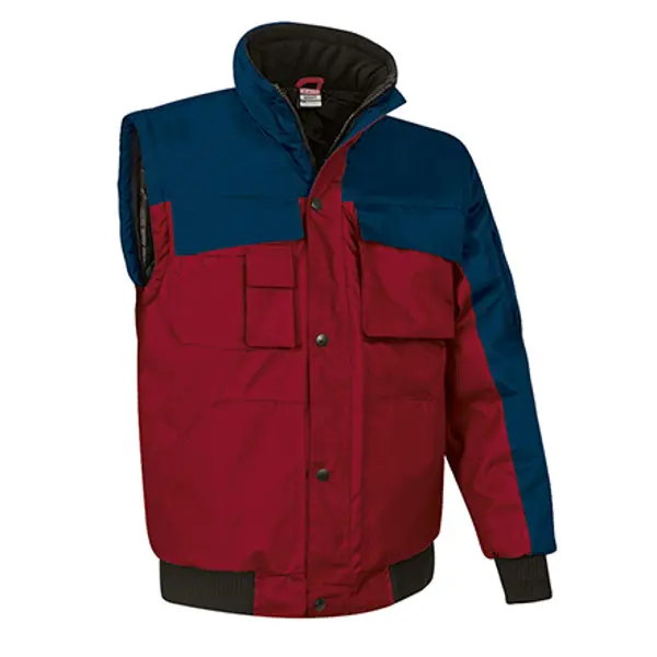 Blouson personnalisable imperméable manches amovibles Scoot - Rouge/Marine