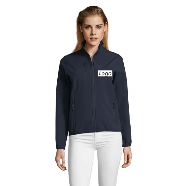 Veste Softshell zippée Femme Radian - personnalisée coeur et dos - Bleu Marine