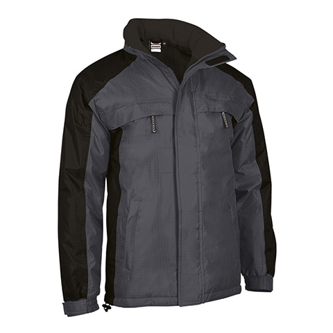 Parka bicolore Arkansas - unisexe, imperméable et personnalisable - Noir/Gris