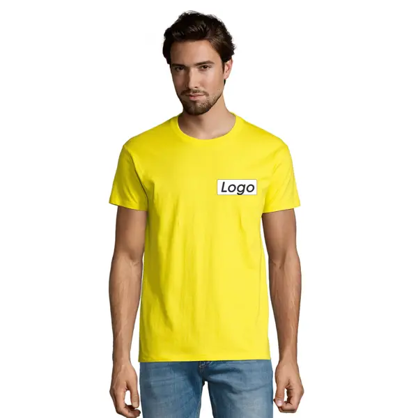 T-shirt manches courtes Homme coton 190g Imperial - personnalisé cœur et dos - Citron