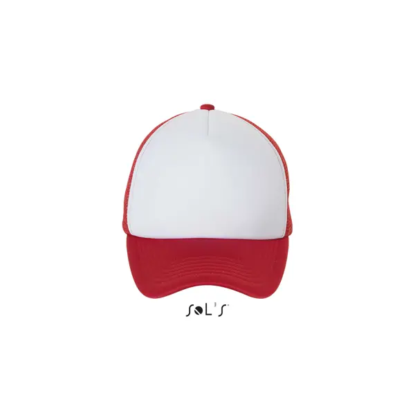 Casquette filet 5 panneaux Bubble taille unique - personnalisée - Blanc/Rouge