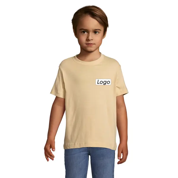 T-shirt manches courtes Enfant coton 150g Regent - personnalisé cœur et dos - Sable