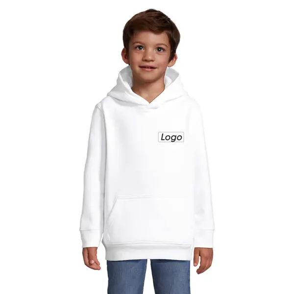 Sweat à capuche Enfant personnalisable molleton gratté 280g Condor - Blanc