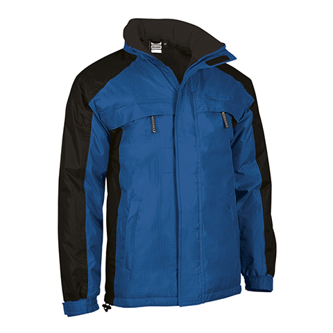 Parka bicolore Arkansas - unisexe, imperméable et personnalisable - Noir/Bleu