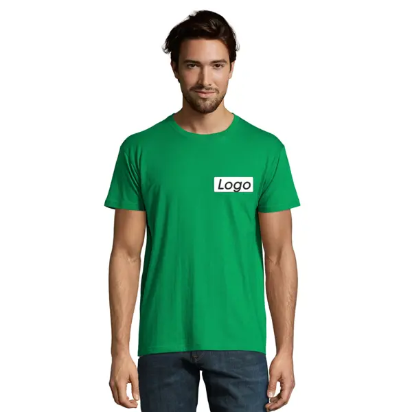 T-shirt manches courtes Homme coton 190g Imperial - personnalisé cœur et dos - Vert Prairie