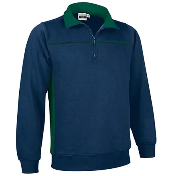 Sweat personnalisable Thunder avec col - unisexe - Marine/Vert Bouteille