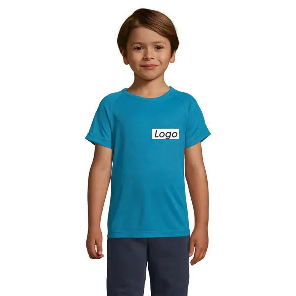 T-shirt enfant polyester Sporty - personnalisé - Aqua