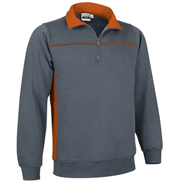 Sweat personnalisable Thunder avec col - unisexe - Gris/Orange