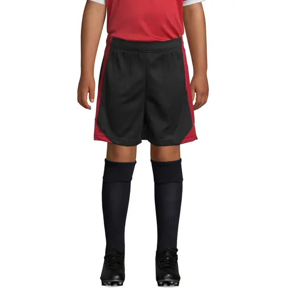 Short de sport Enfant Olimpico polyester - personnalisé - Noir/Rouge