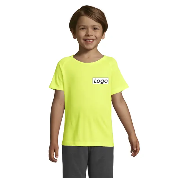 T-shirt enfant polyester Sporty - personnalisé - Jaune Fluo