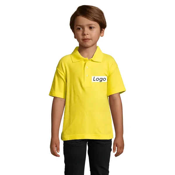 Polo enfant personnalisé en coton - Jaune