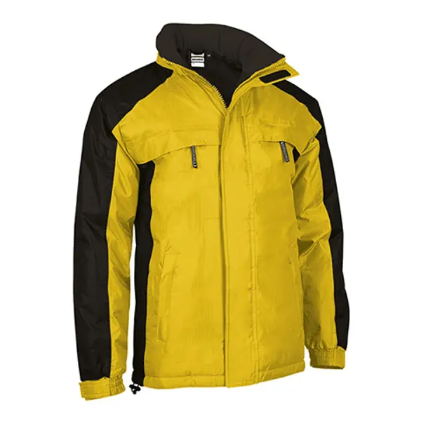 Parka bicolore Arkansas - unisexe, imperméable et personnalisable - Noir/Jaune