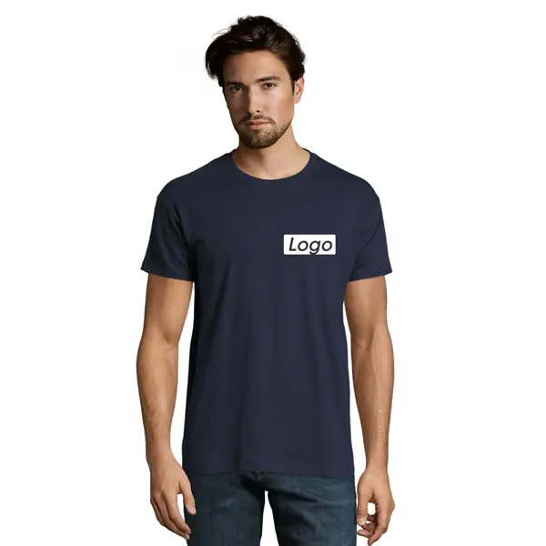 T-shirt manches courtes Homme coton 190g Imperial - personnalisé cœur et dos - French Marine Taille XL