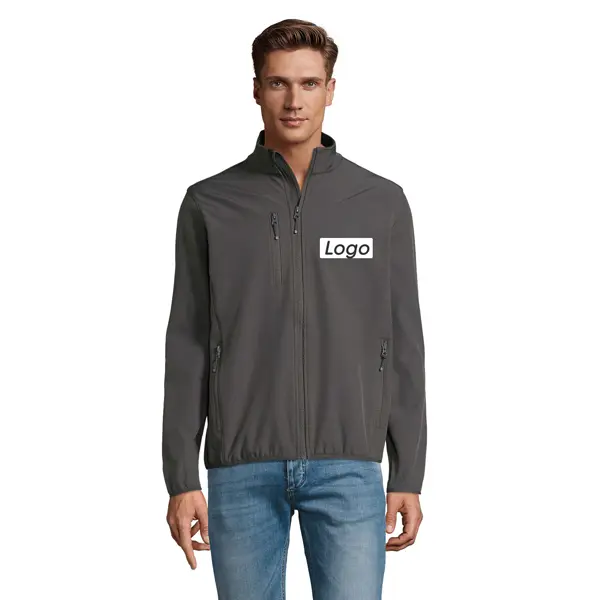 Veste Softshell zippée Homme Radian - personnalisée coeur et dos - Anthracite