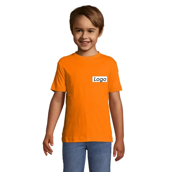 T-shirt manches courtes Enfant coton 150g Regent - personnalisé cœur et dos - Orange