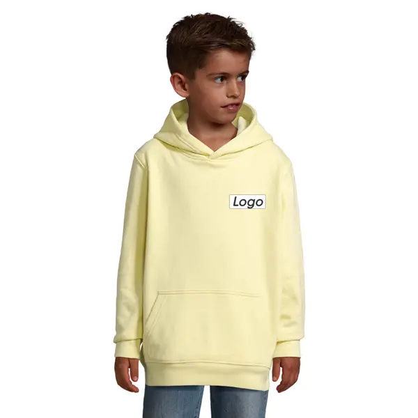 Sweat à capuche Enfant personnalisable molleton gratté 280g Condor - Jaune Clair