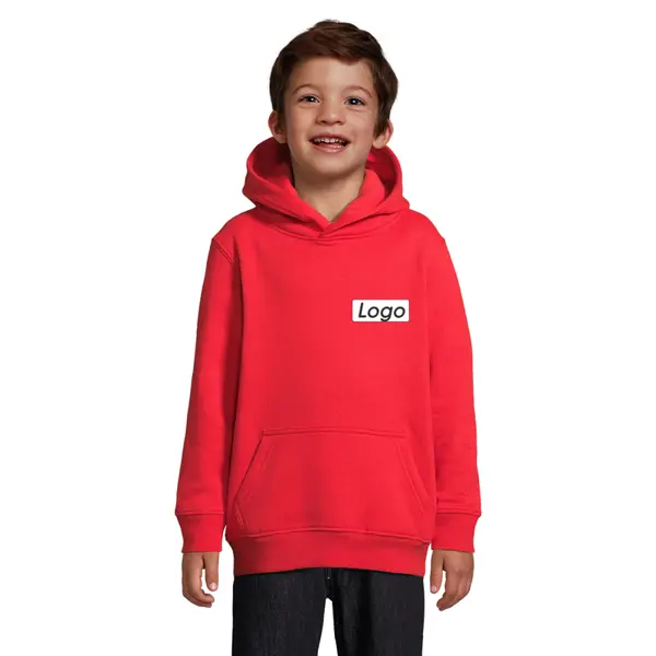 Sweat à capuche Enfant personnalisable molleton gratté 280g Condor - Rouge Vif Taille 10 ans