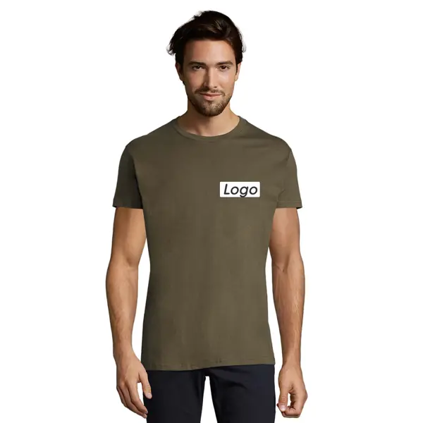 T-shirt manches courtes Homme coton 190g Imperial - personnalisé cœur et dos - Army Taille 3XL