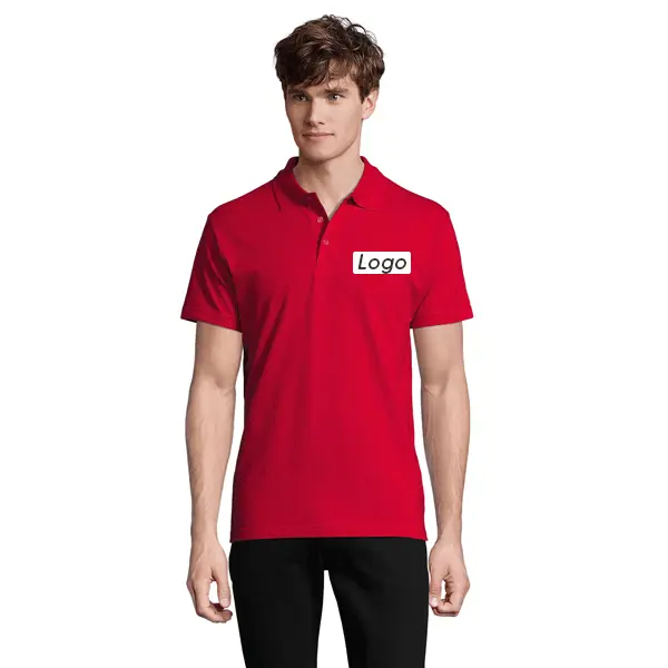 Polo homme personnalisé en coton - Rouge