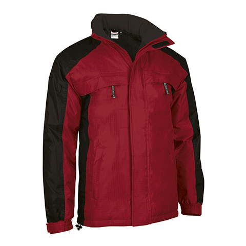 Parka bicolore Arkansas - unisexe, imperméable et personnalisable - Noir/Rouge