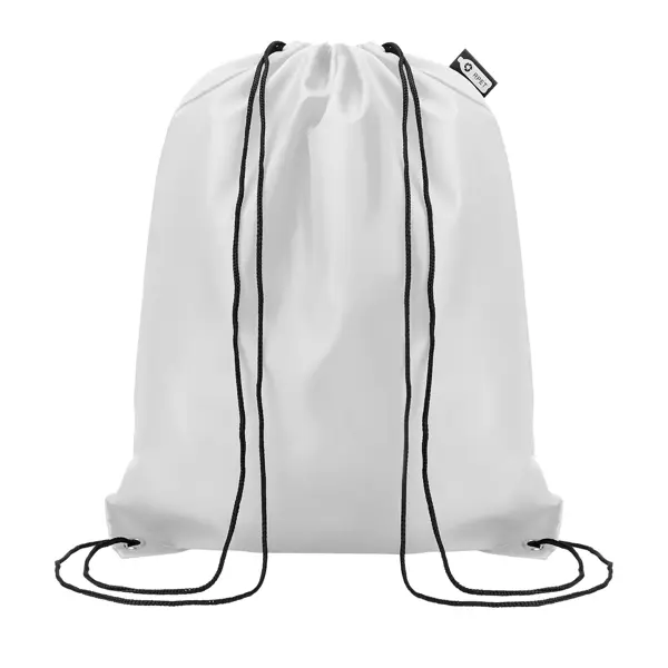 Sac à dos pochon personnalisé en polyester recyclé - Blanc