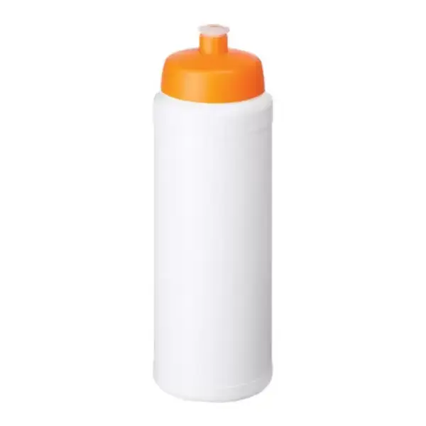 Gourde sport personnalisée 750ml corps blanc en polypropylène - Orange