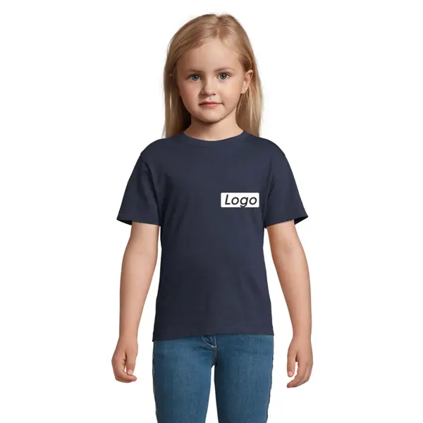 T-shirt manches courtes Enfant coton 150g Regent - personnalisé cœur et dos - French Marine Taille 2 ans