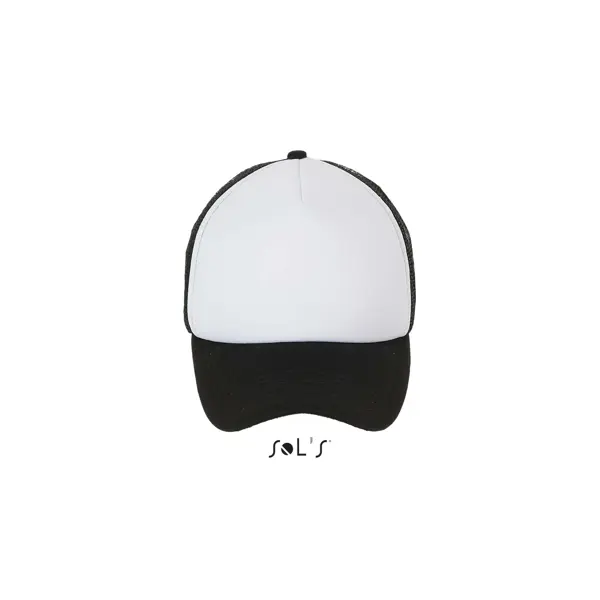 Casquette filet 5 panneaux Bubble taille unique - personnalisée - Blanc/Noir