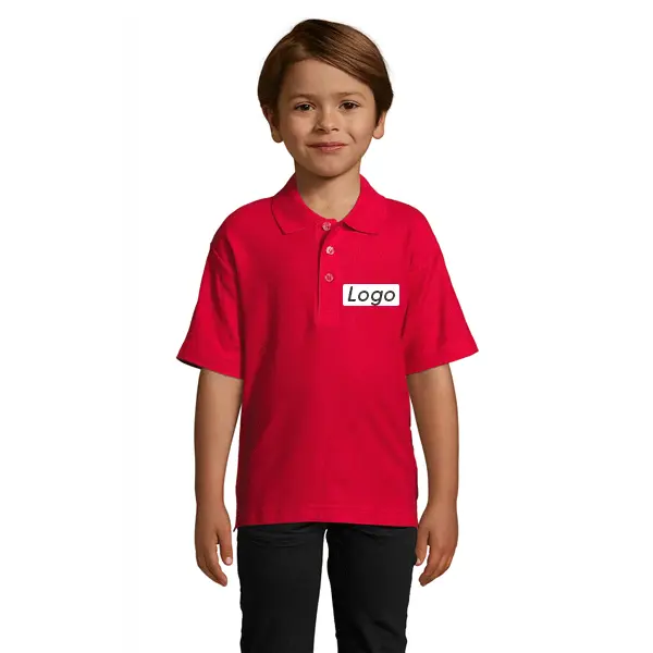 Polo enfant personnalisé en coton - Rouge