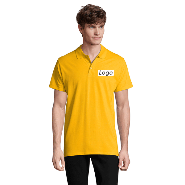 Polo homme personnalisé en coton - Jaune