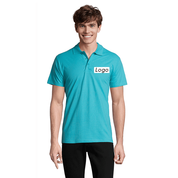 Polo homme personnalisé en coton - Bleu Turquoise