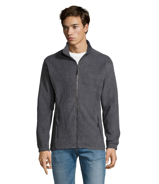 Veste micropolaire zippée personnalisable Homme North - Gris Chiné