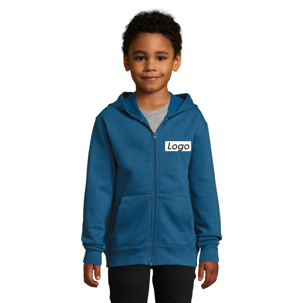 Veste zippée à capuche Enfant personnalisable Stone - Bleu Ardoise