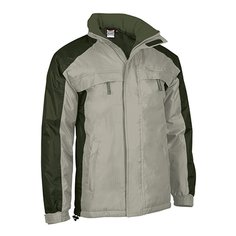 Parka bicolore Arkansas - unisexe, imperméable et personnalisable - Beige/Vert militaire