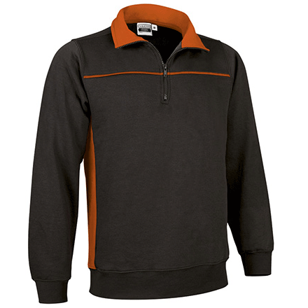 Sweat personnalisable Thunder avec col - unisexe - Noir/Orange