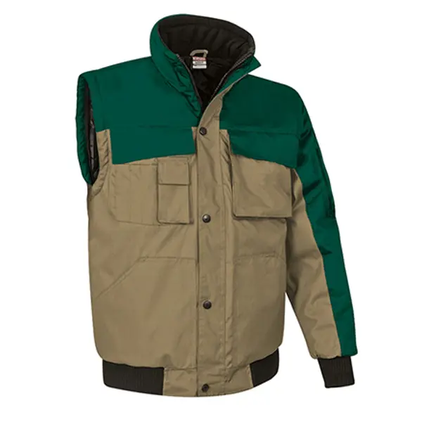 Blouson personnalisable imperméable manches amovibles Scoot - Vert/Marron 