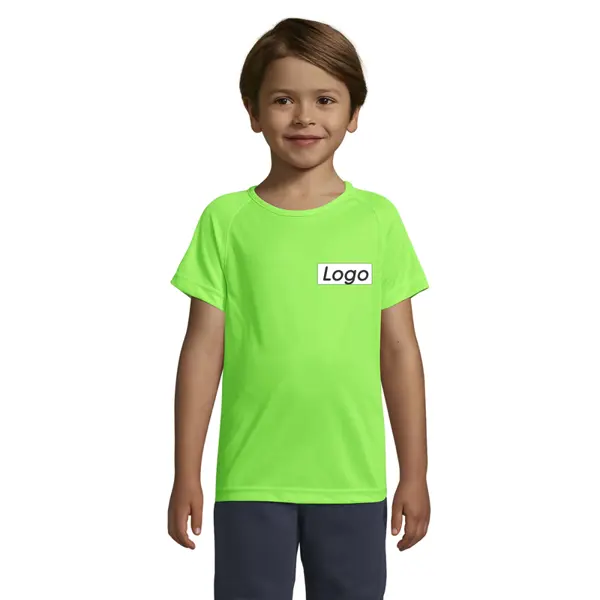 T-shirt enfant polyester Sporty - personnalisé - Vert Fluo