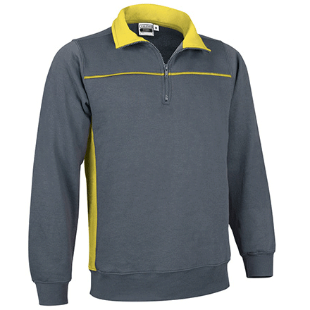 Sweat personnalisable Thunder avec col - unisexe - Gris/Jaune