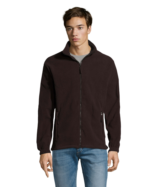 Veste micropolaire zippée personnalisable Homme North - Chocolat foncé