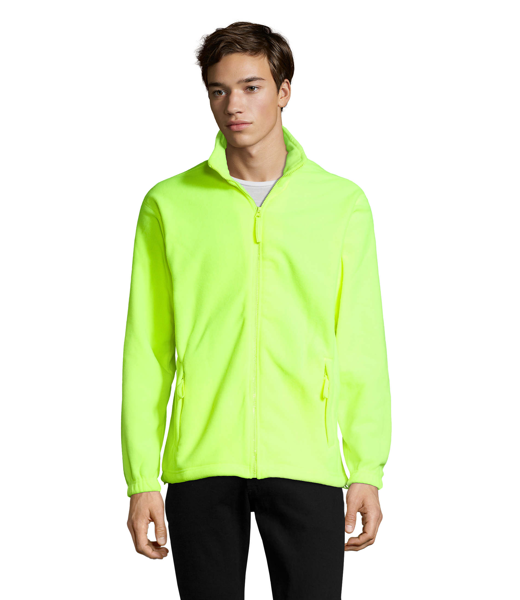 Veste micropolaire zippée personnalisable Homme North - Jaune Fluo