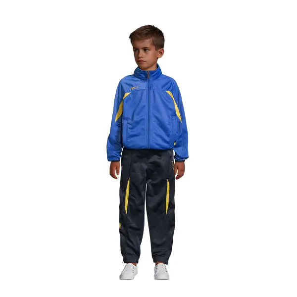 Survêtement complet enfant polyester brillant - personnalisable - Bleu Roi/Jaune/Marine