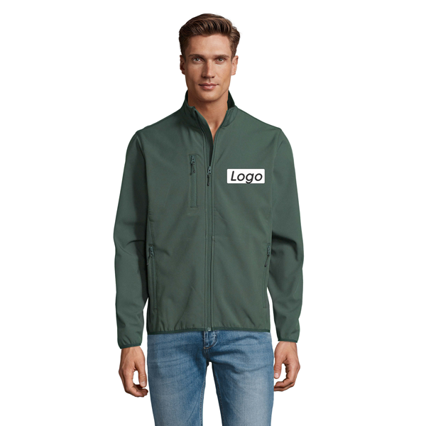 Veste Softshell zippée Homme Radian - personnalisée coeur et dos - Vert Foncé