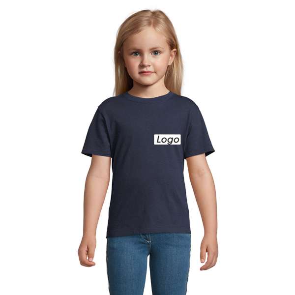 T-shirt manches courtes Enfant coton 150g Regent - personnalisé cœur et dos - French Marine