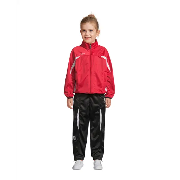 Survêtement complet enfant polyester brillant - personnalisable - Rouge/Blanc/Noir